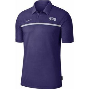 $70 Nike TCU Horned Frogs OnField Dri-FIT Polo Purple Men's Size M NEW